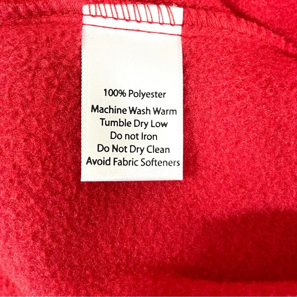Janska Fleece Vest Womens Size M Red One Button‎ Front 2 Pockets Lagenlook Artsy